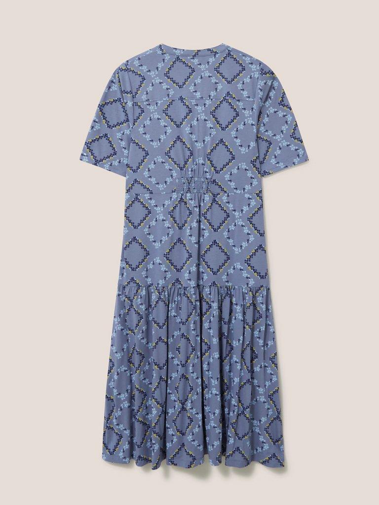 Jana Dress in VELVET BLUE PRINT - FLAT BACK