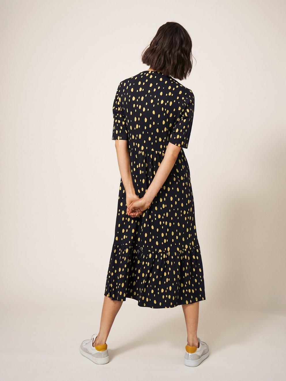 Jana Dress in YELLOW PRINT - MODEL BACK