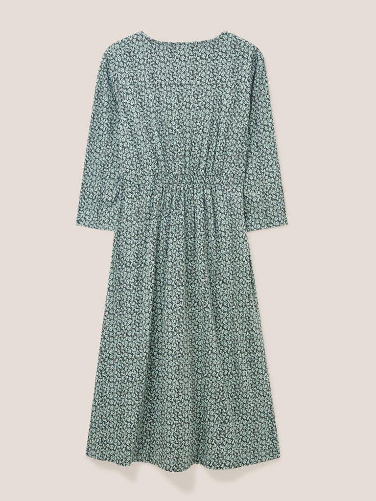 Albie Dress in GREEN PRINT - FLAT BACK