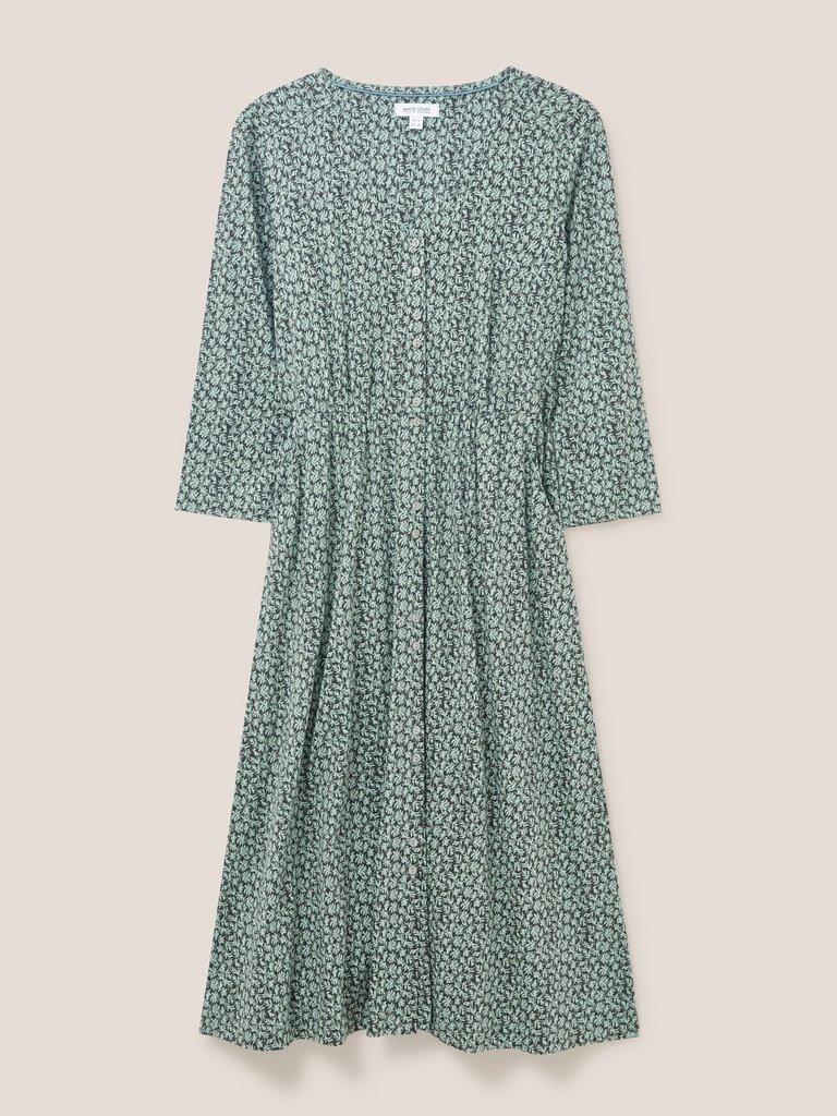 Albie Dress in GREEN PRINT - FLAT FRONT