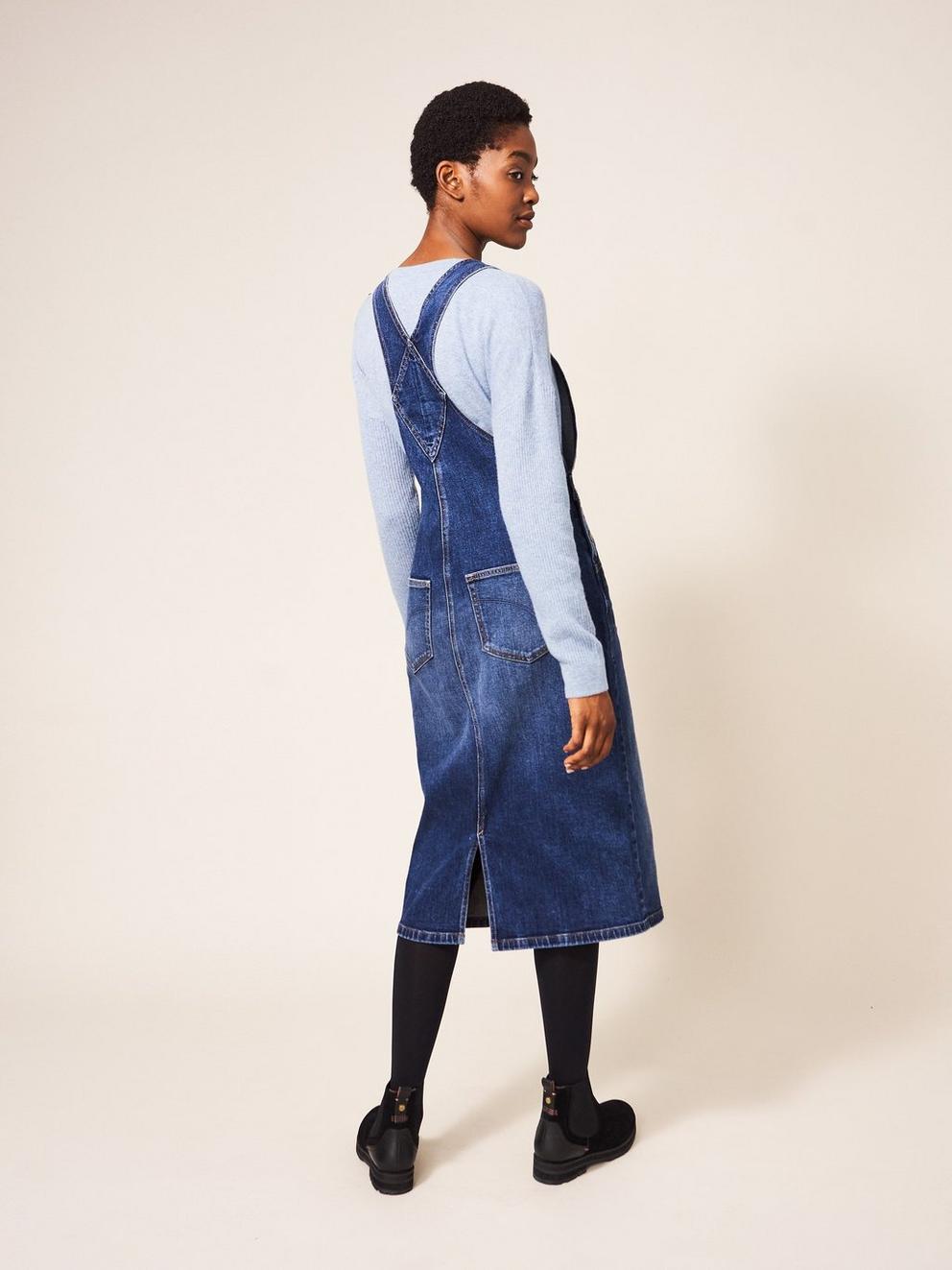 Darleen Denim Pinny in DENIM PLAIN - MODEL BACK