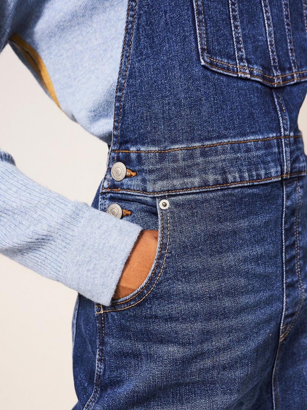 Darleen Denim Pinny in DENIM PLAIN - MODEL DETAIL