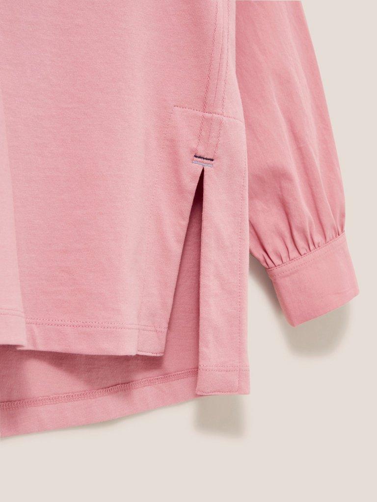 Stitch In Time Shirt in PINK - FLAT DETAIL