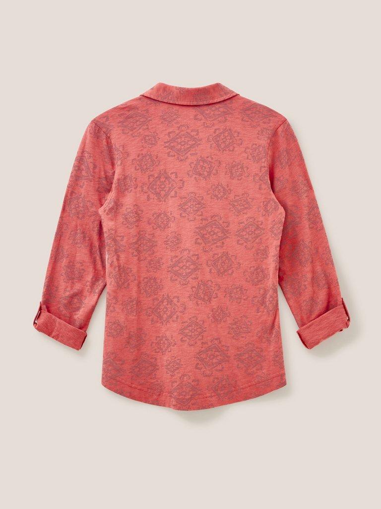 Dot To Dot Cord Shirt in AMBER ORANGE PRINT - FLAT BACK