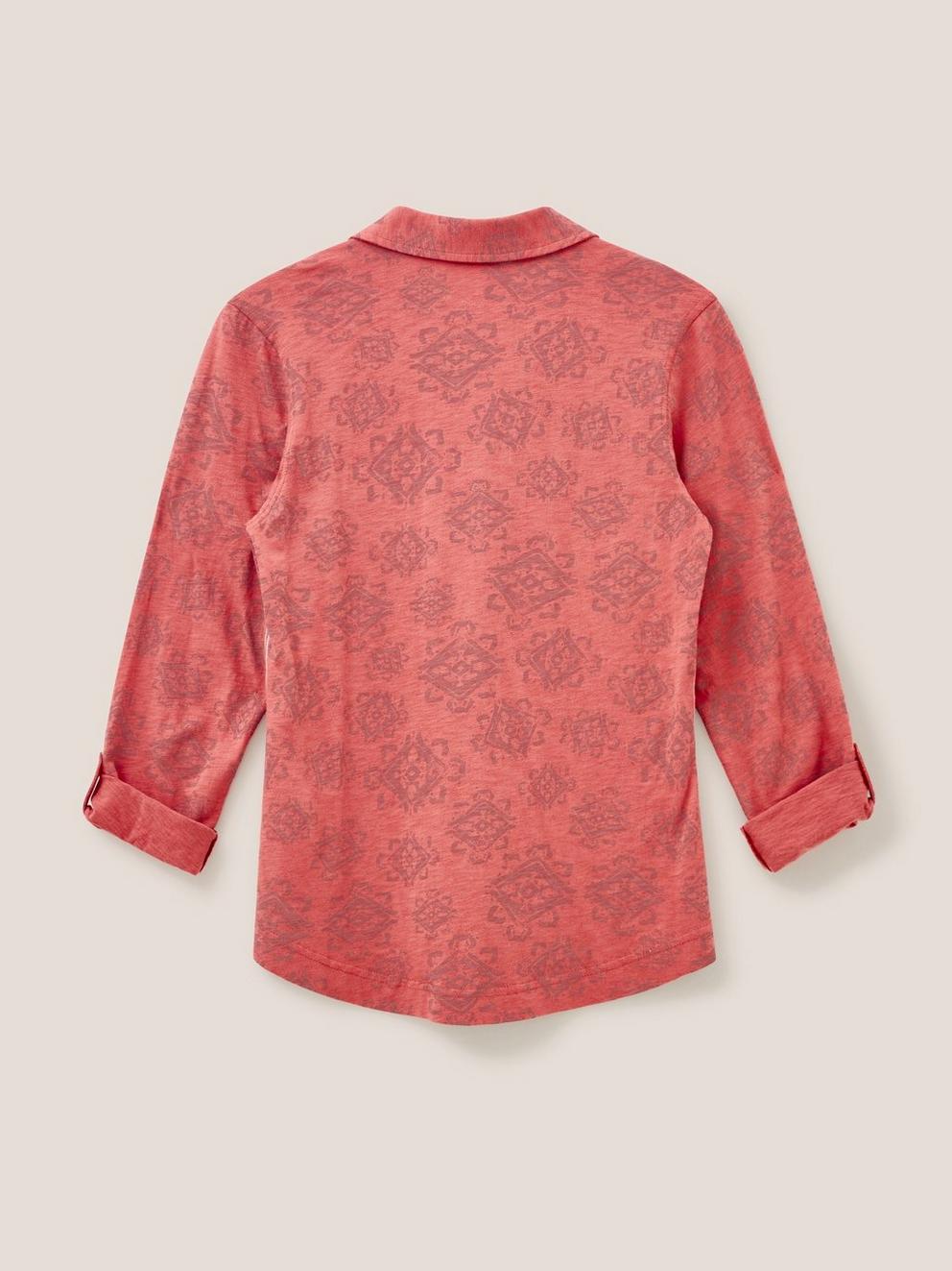 Dot To Dot Cord Shirt in AMBER ORANGE PRINT - FLAT BACK