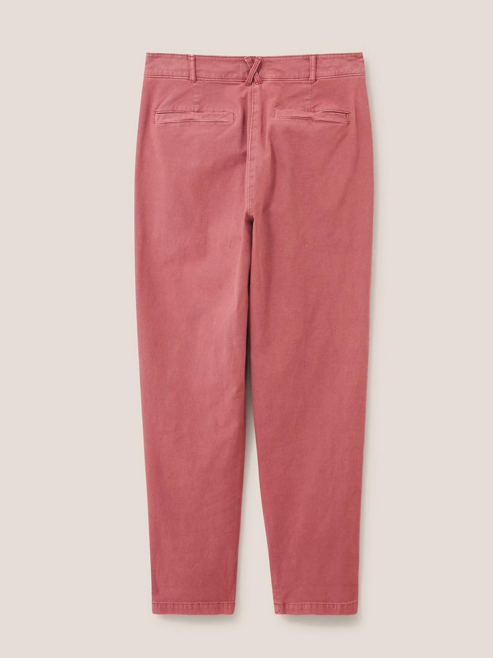 Lindenberry Chino in CHERRY PINK PLAIN - FLAT BACK