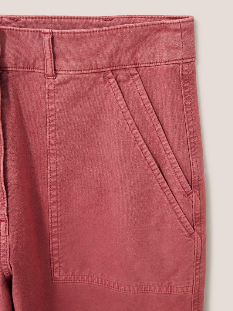 Lindenberry Chino in CHERRY PINK PLAIN - FLAT DETAIL