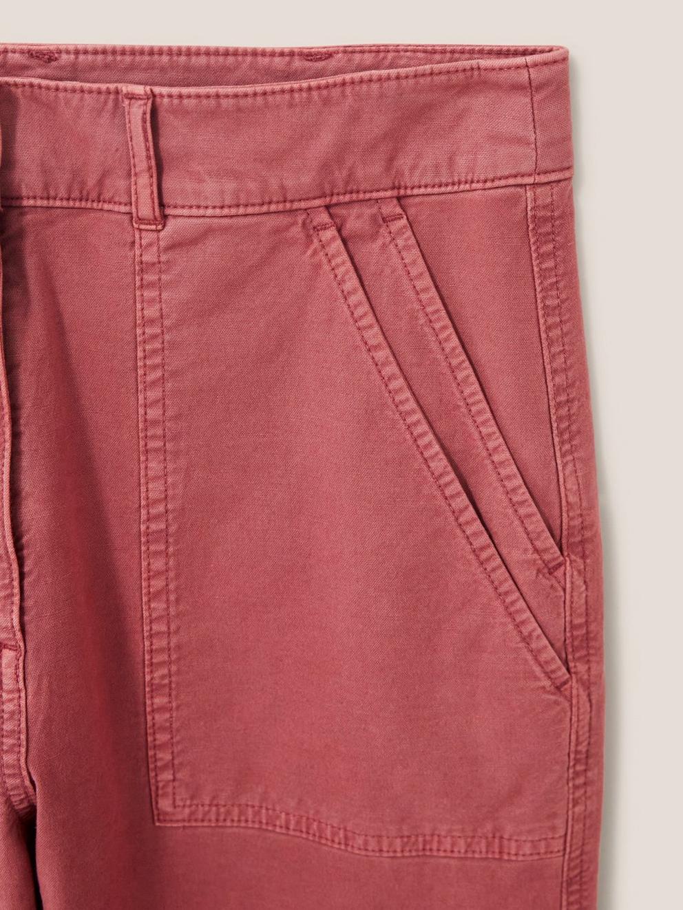 Lindenberry Chino in CHERRY PINK PLAIN - FLAT DETAIL