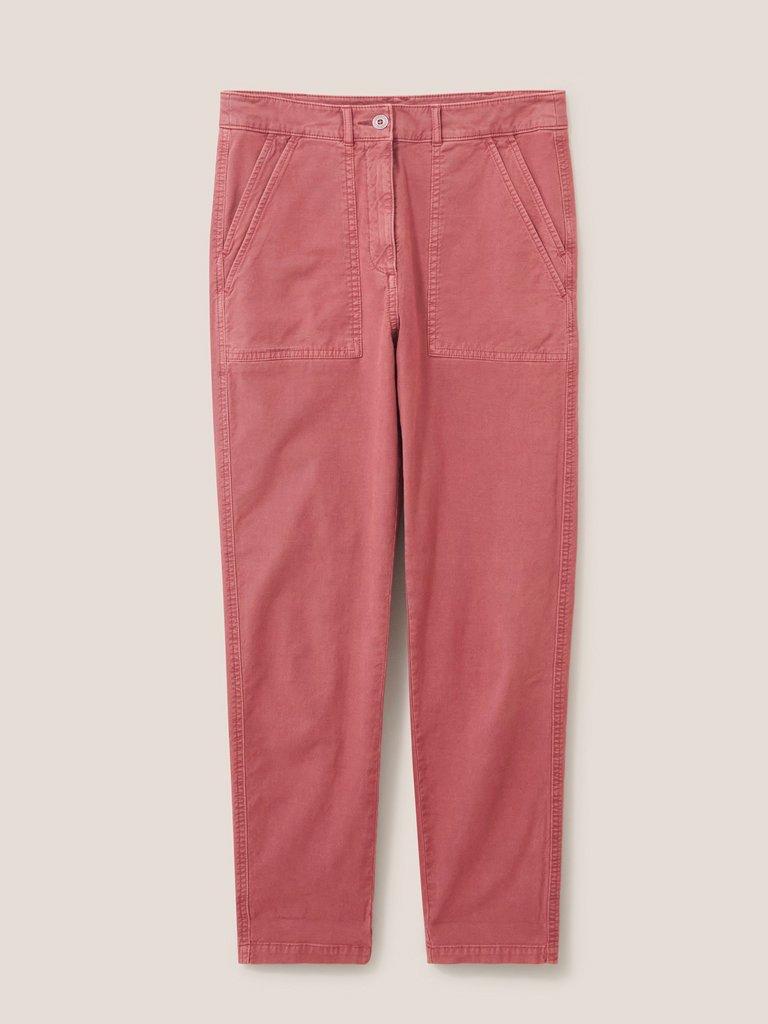 Lindenberry Chino in CHERRY PINK PLAIN - FLAT FRONT