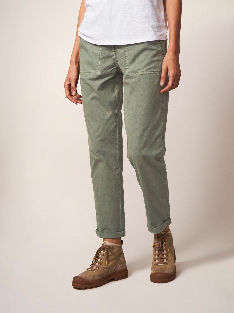 Lindenberry Chino in SEAFOAM GREEN PLAIN - MODEL FRONT