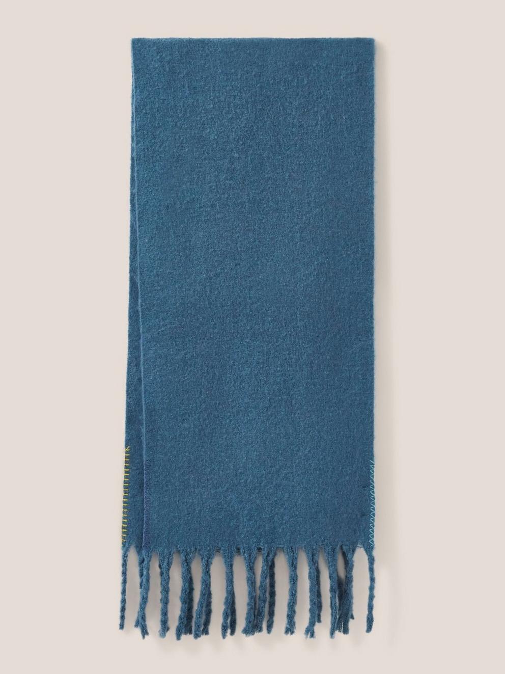 Heart Of Gold Scarf in BLUE - FLAT BACK