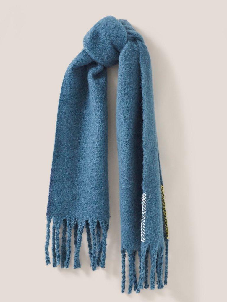 Heart Of Gold Scarf in BLUE - MODEL FRONT