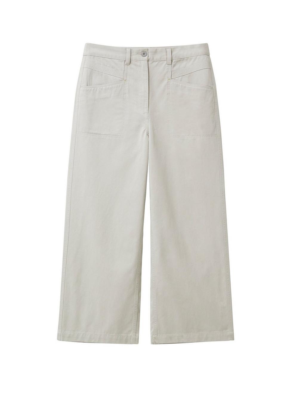 Maison Linen Trouser in GREY PLAIN - FLAT FRONT