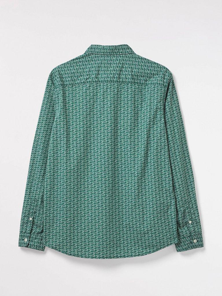 Flowerbed Floral Print Shirt in GREEN - FLAT BACK