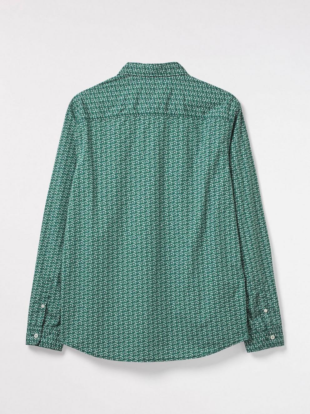 Flowerbed Floral Print Shirt in GREEN - FLAT BACK