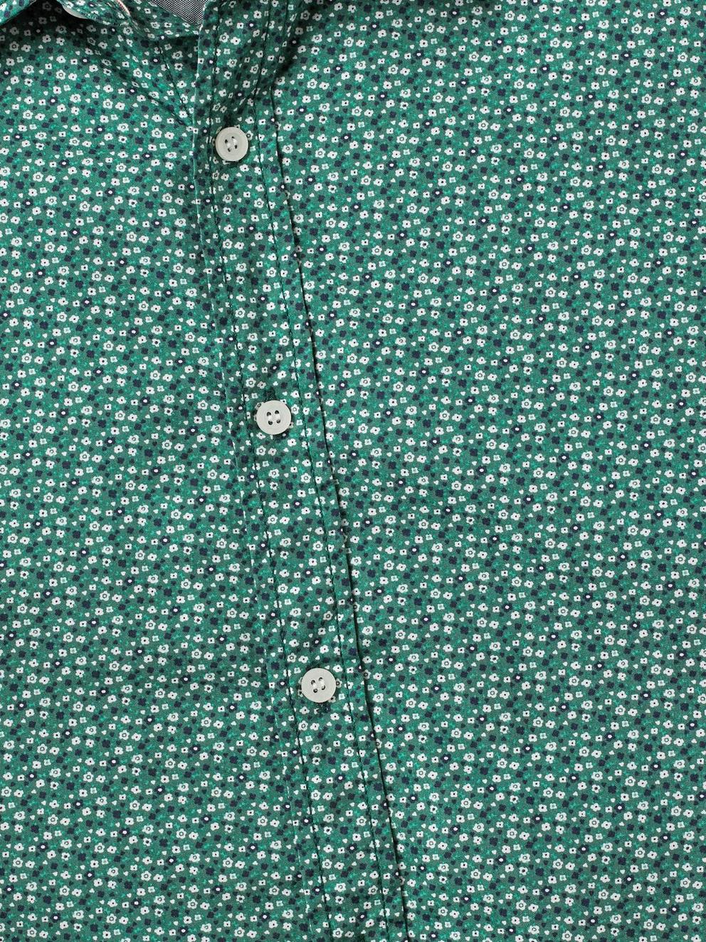 Flowerbed Floral Print Shirt in GREEN - FLAT DETAIL