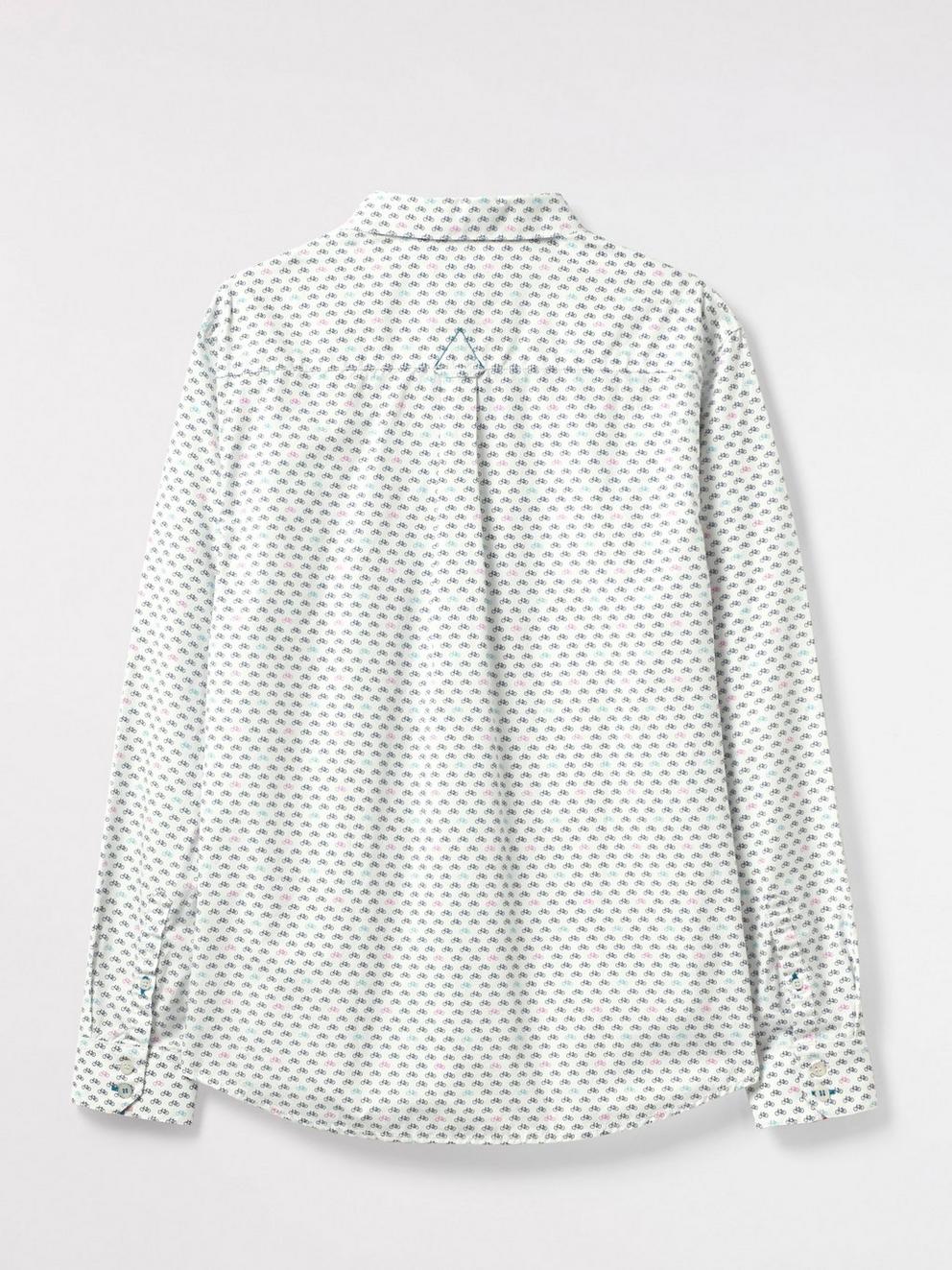 Anywear Bike Print Shirt in WHITE - FLAT BACK