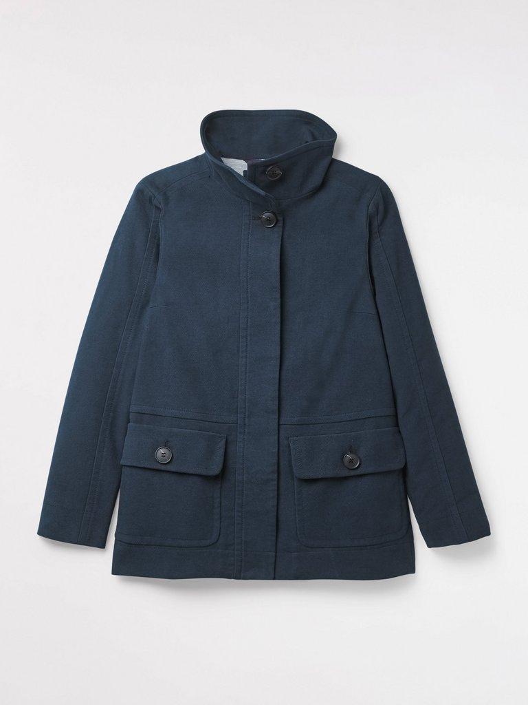 Fern Twill Moleskin Coat in TEAL - FLAT FRONT