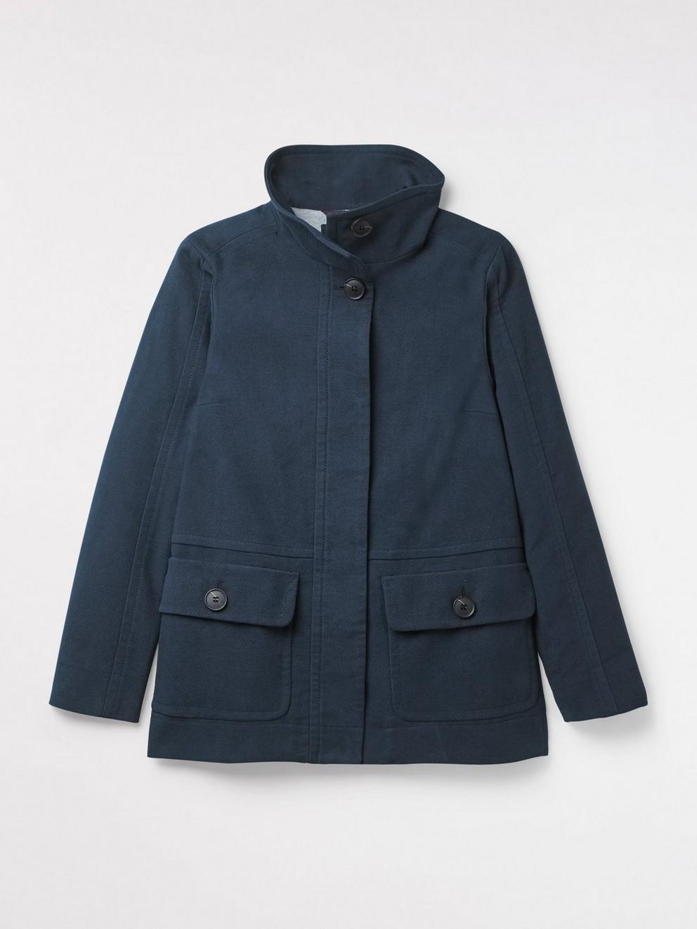 Fern Twill Moleskin Coat in TEAL - FLAT FRONT