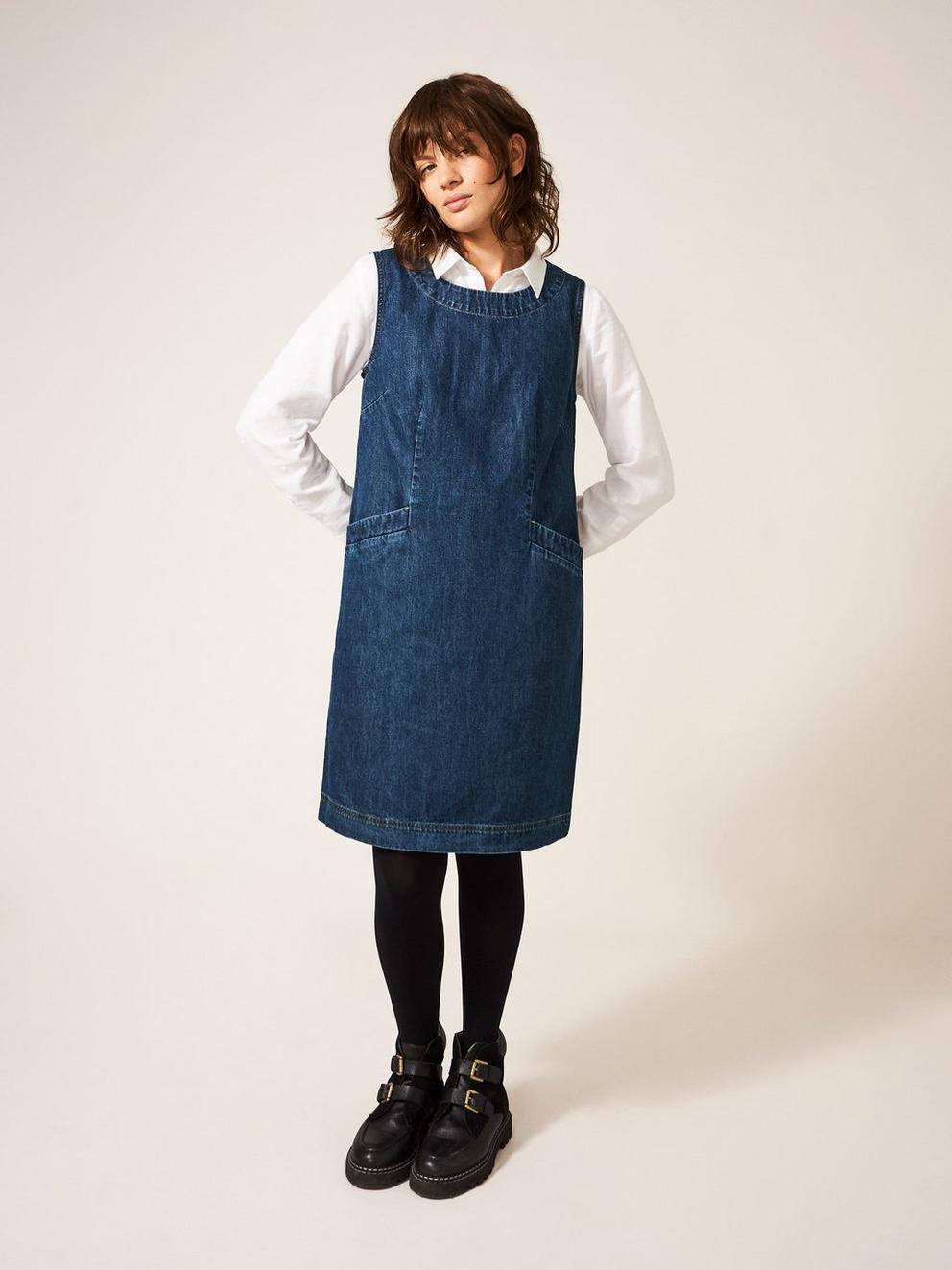 Albie Denim Dress in DENIM BLUE PLAIN - LIFESTYLE