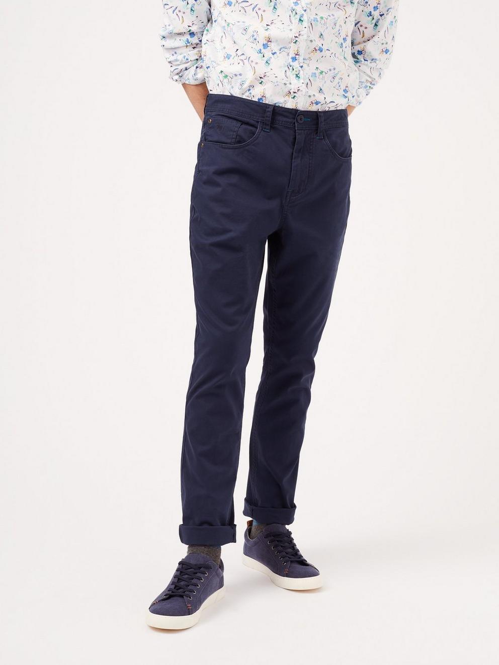 Pacora 5 Pocket Trouser in NAVY - MODEL FRONT