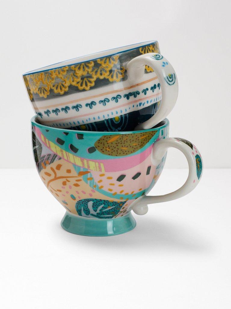 Leaf Dot Decorative Mug in MULTI - FLAT DETAIL