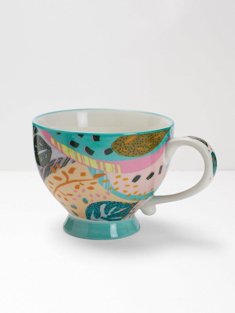 Leaf Dot Decorative Mug in MULTI - FLAT FRONT