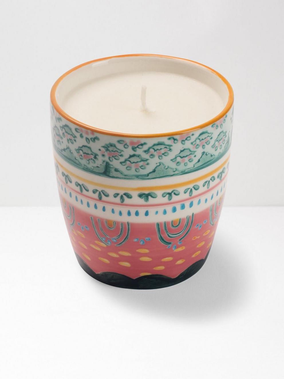 Pink Scallop Decorative Candle in PINK - FLAT BACK