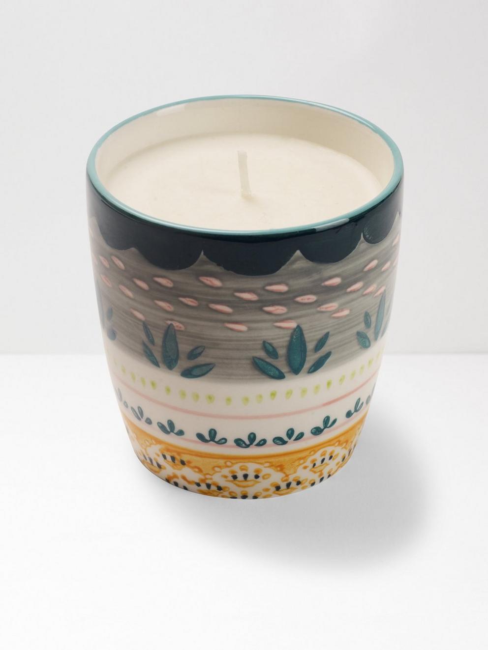 Grey Scallop Decorative Candle in GREY - FLAT BACK