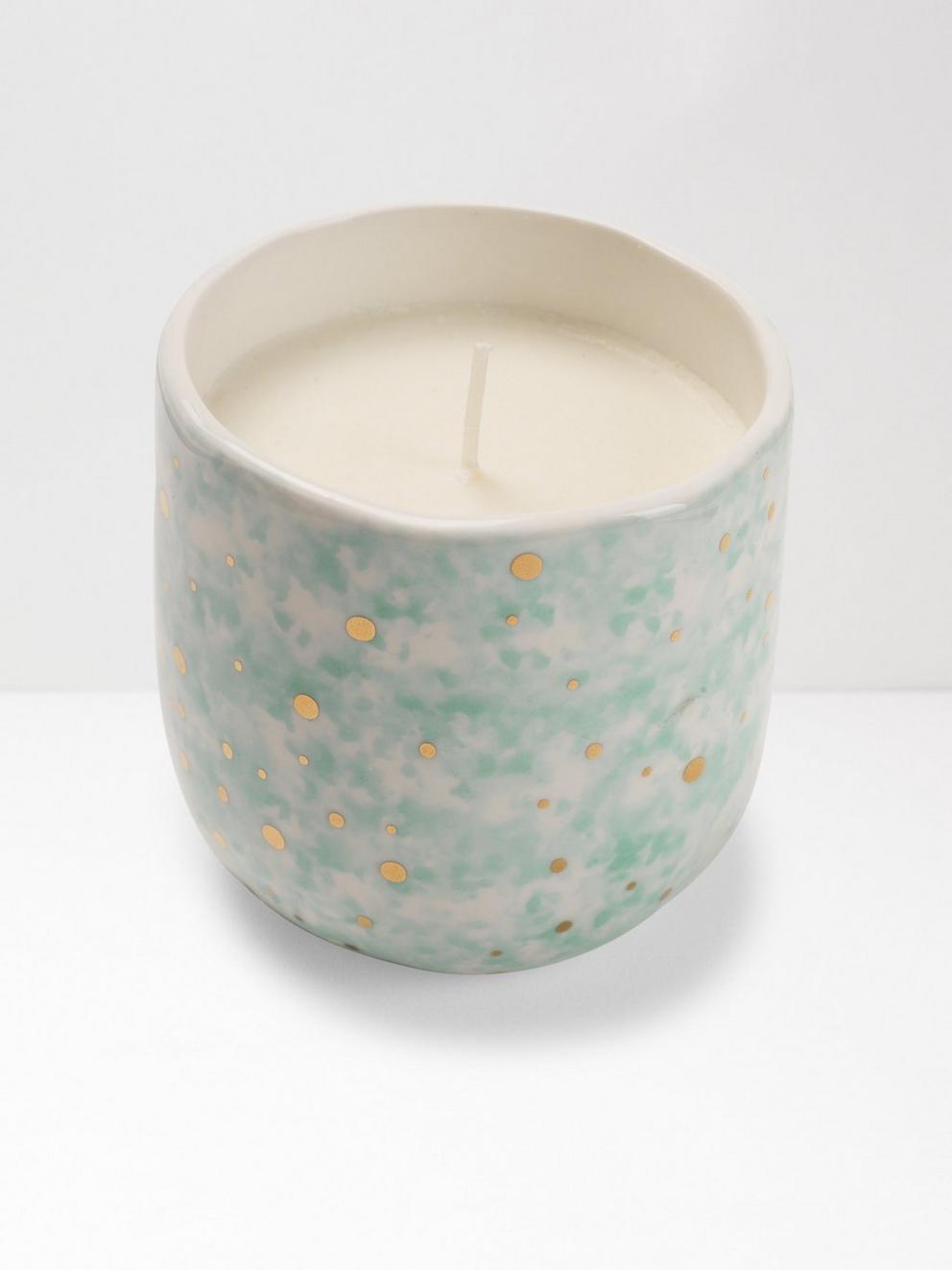 Dappled Gold Spot Candle in BLUE - FLAT BACK