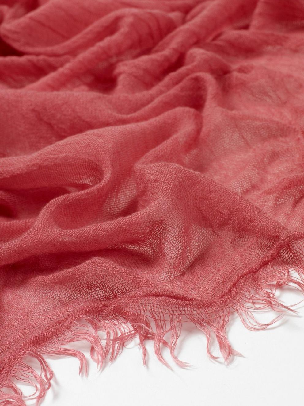 Margot Printed Modal Scarf in CORAL RED PRINT - FLAT DETAIL