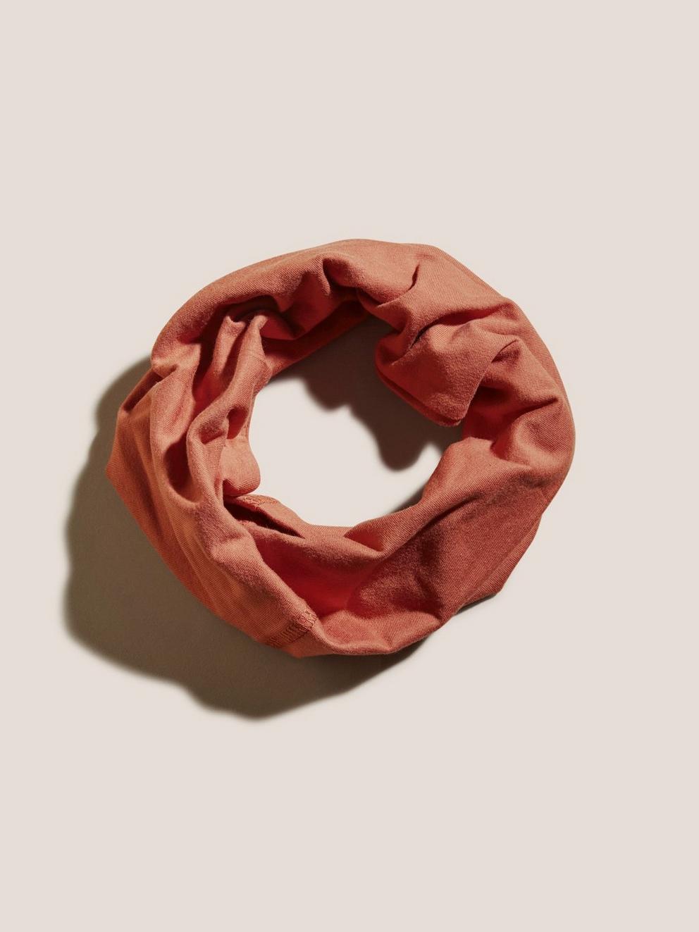 Verity Printed Viscose Scarf in CORAL RED PRINT - FLAT FRONT