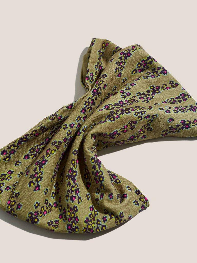 Verity Printed Viscose Scarf in IVY GREEN PRINT - FLAT DETAIL