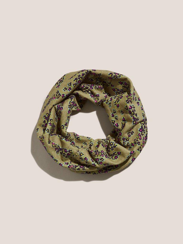 Verity Printed Viscose Scarf in IVY GREEN PRINT - FLAT FRONT