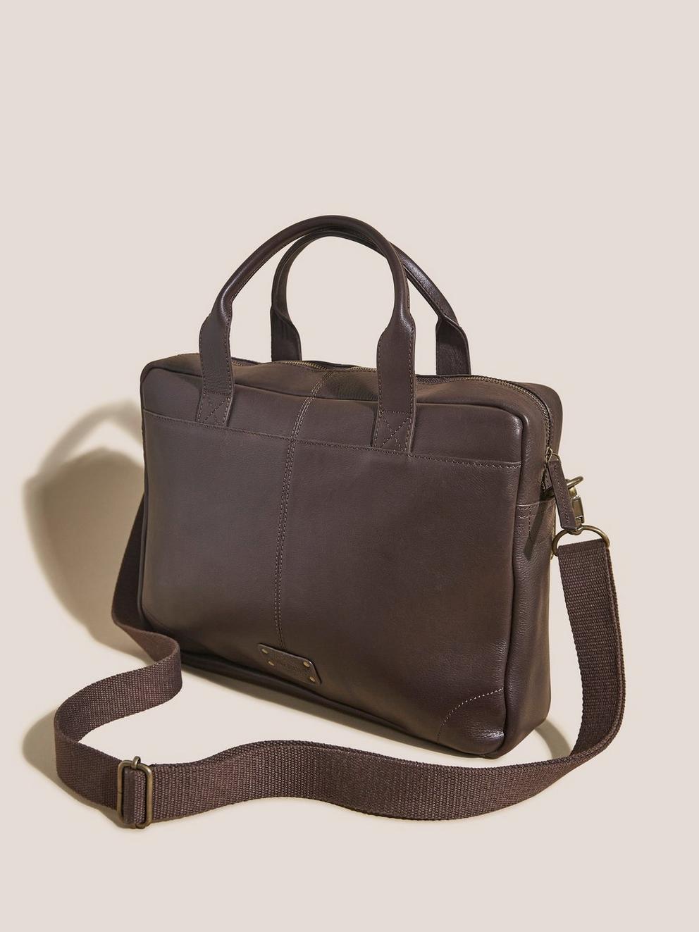 Finn Work Bag in DK BROWN - FLAT BACK