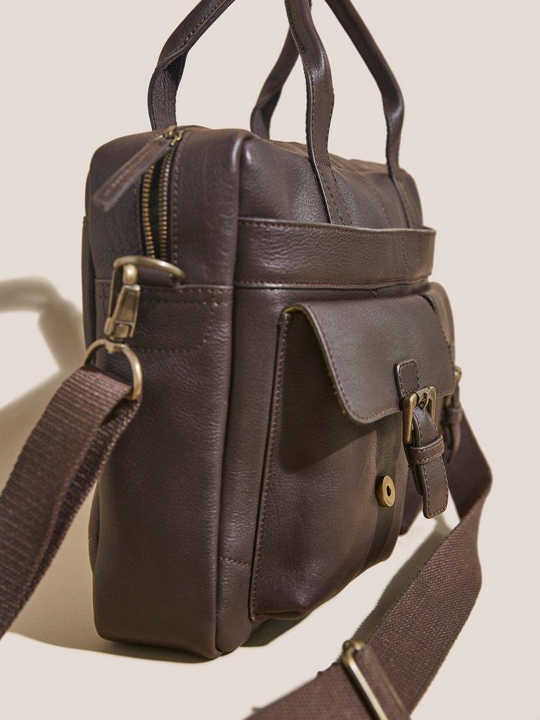 Finn Work Bag in DK BROWN - FLAT FRONT