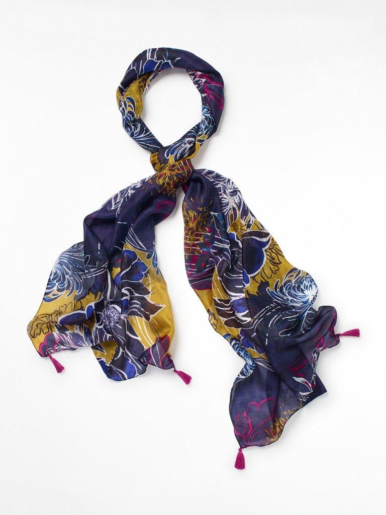 Scandi Square Silk Scarf in MULTI - FLAT FRONT