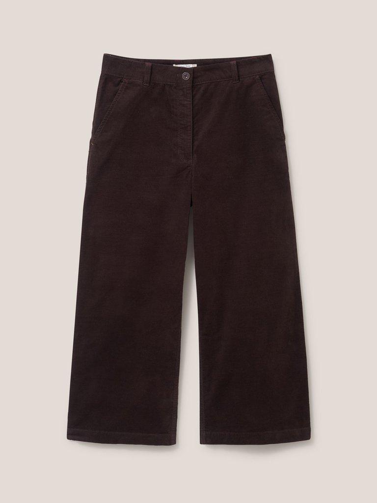 Willow Slim Cord Trouser in MOLE - FLAT FRONT