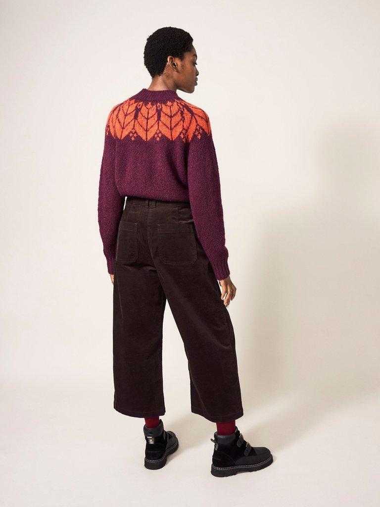 Willow Slim Cord Trouser in MOLE - MODEL BACK