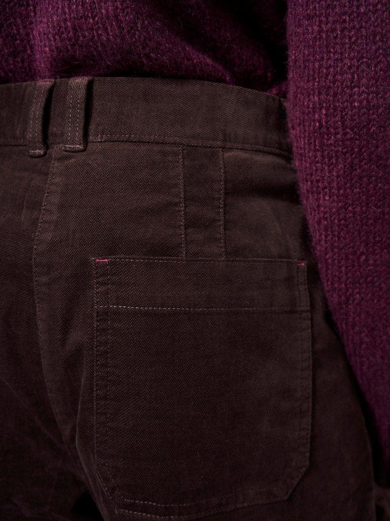 Willow Slim Cord Trouser in MOLE - MODEL DETAIL