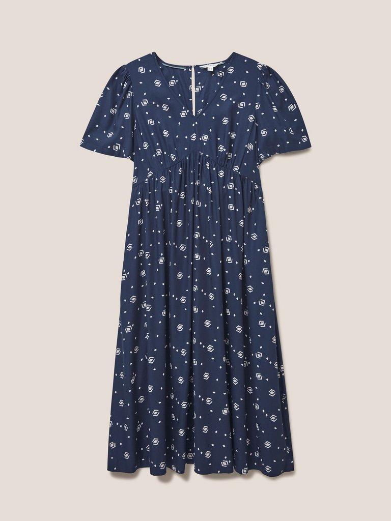 Take A Flight Dress in NAVY PRINT - FLAT FRONT