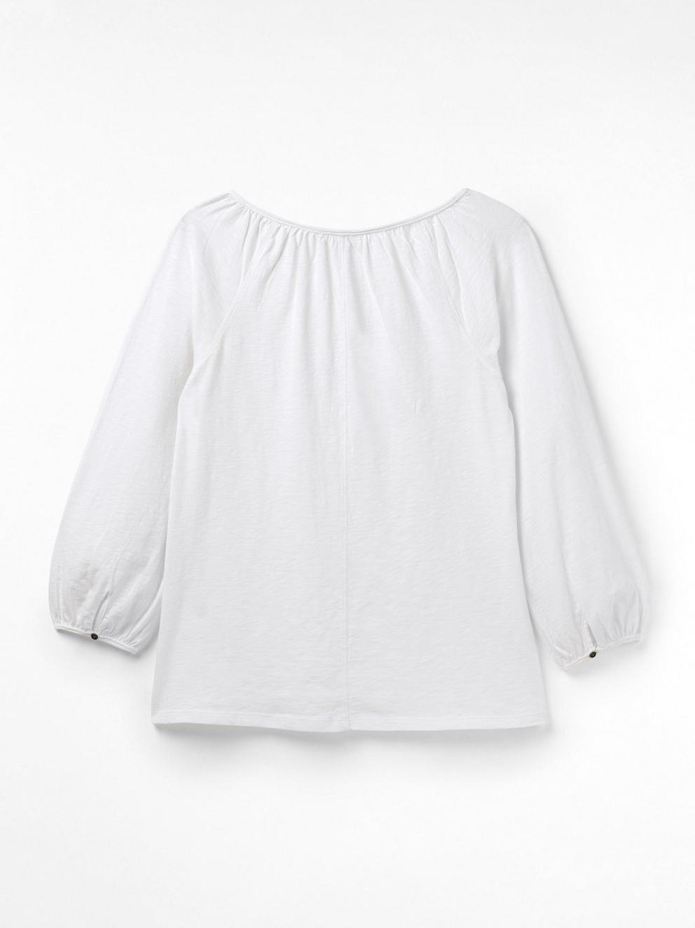 Sundance Jersey Top in WHITE PLAIN - FLAT BACK