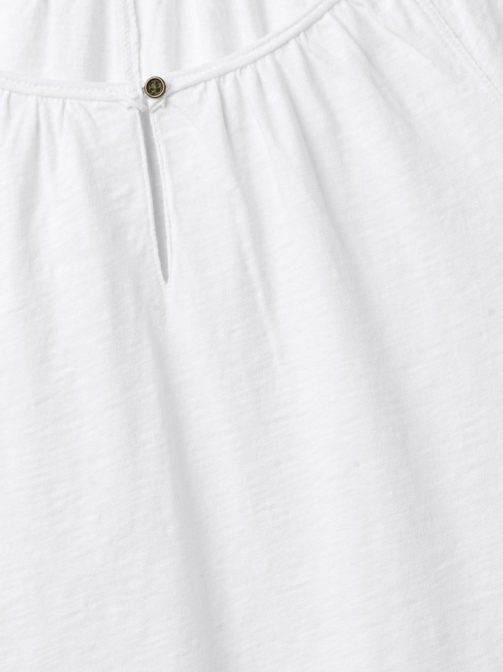 Sundance Jersey Top in WHITE PLAIN - FLAT DETAIL