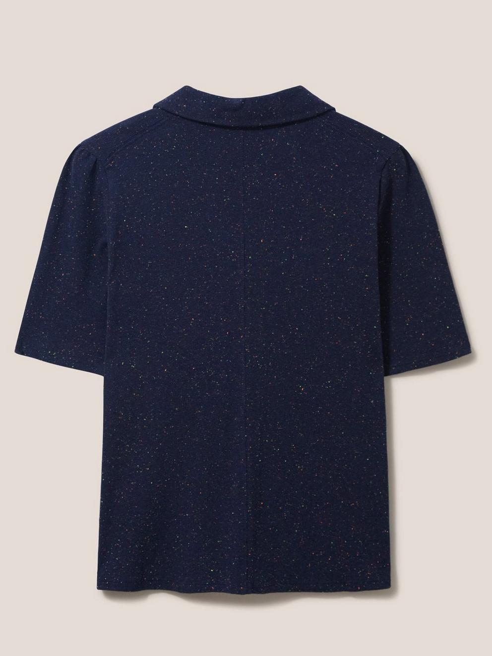 Garden Power Shirt in NAVY PLAIN - FLAT BACK