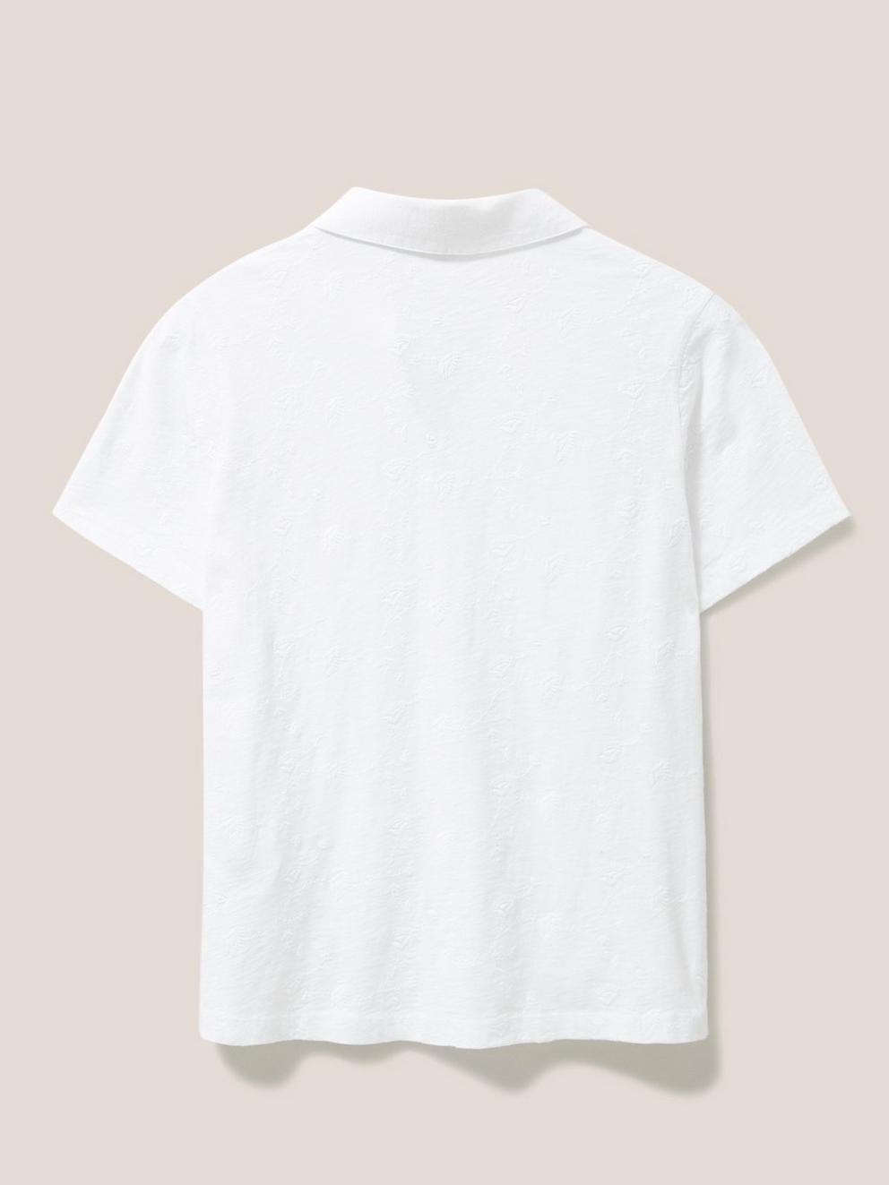 Garden Power Shirt in WHITE PLAIN - FLAT BACK