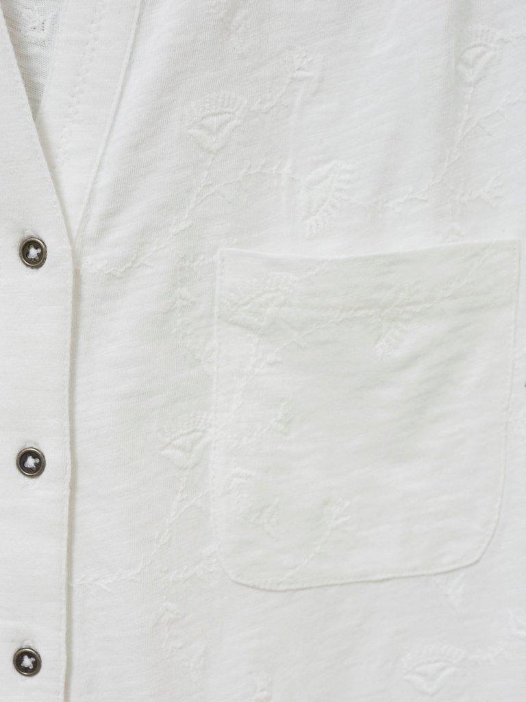 Garden Power Shirt in WHITE PLAIN - FLAT DETAIL