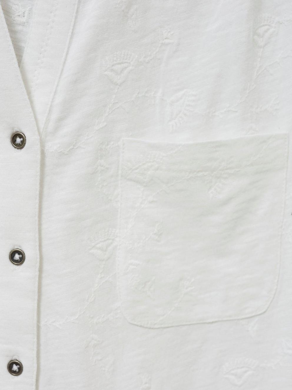 Garden Power Shirt in WHITE PLAIN - FLAT DETAIL