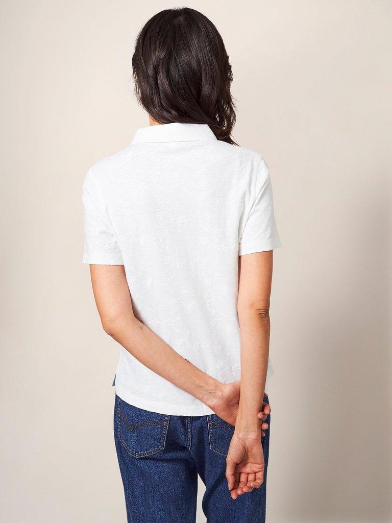 Garden Power Shirt in WHITE PLAIN - MODEL BACK