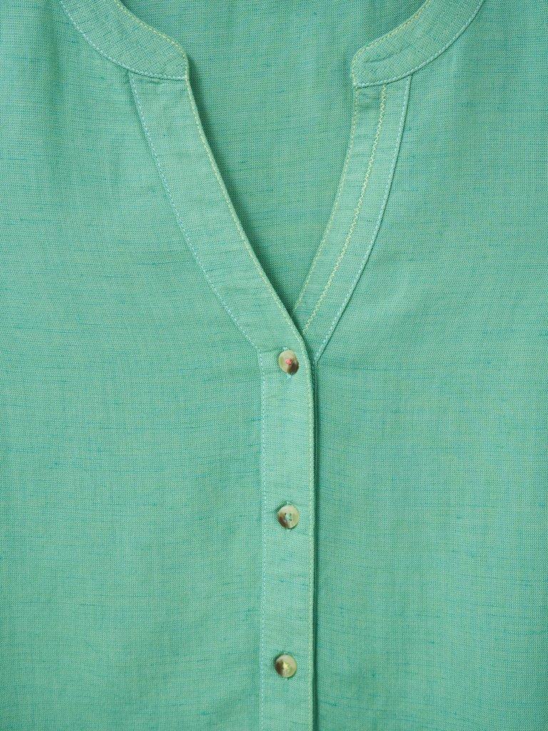 Lucky Jersey Shirt in SEAFOAM GREEN PLAIN - FLAT DETAIL