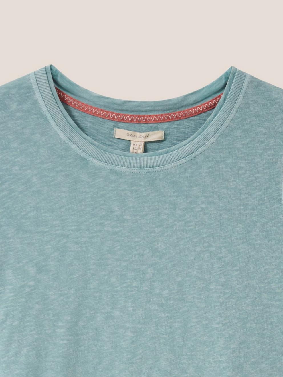 Ting Time Jersey Tee in SEAFOAM GREEN PLAIN - FLAT DETAIL